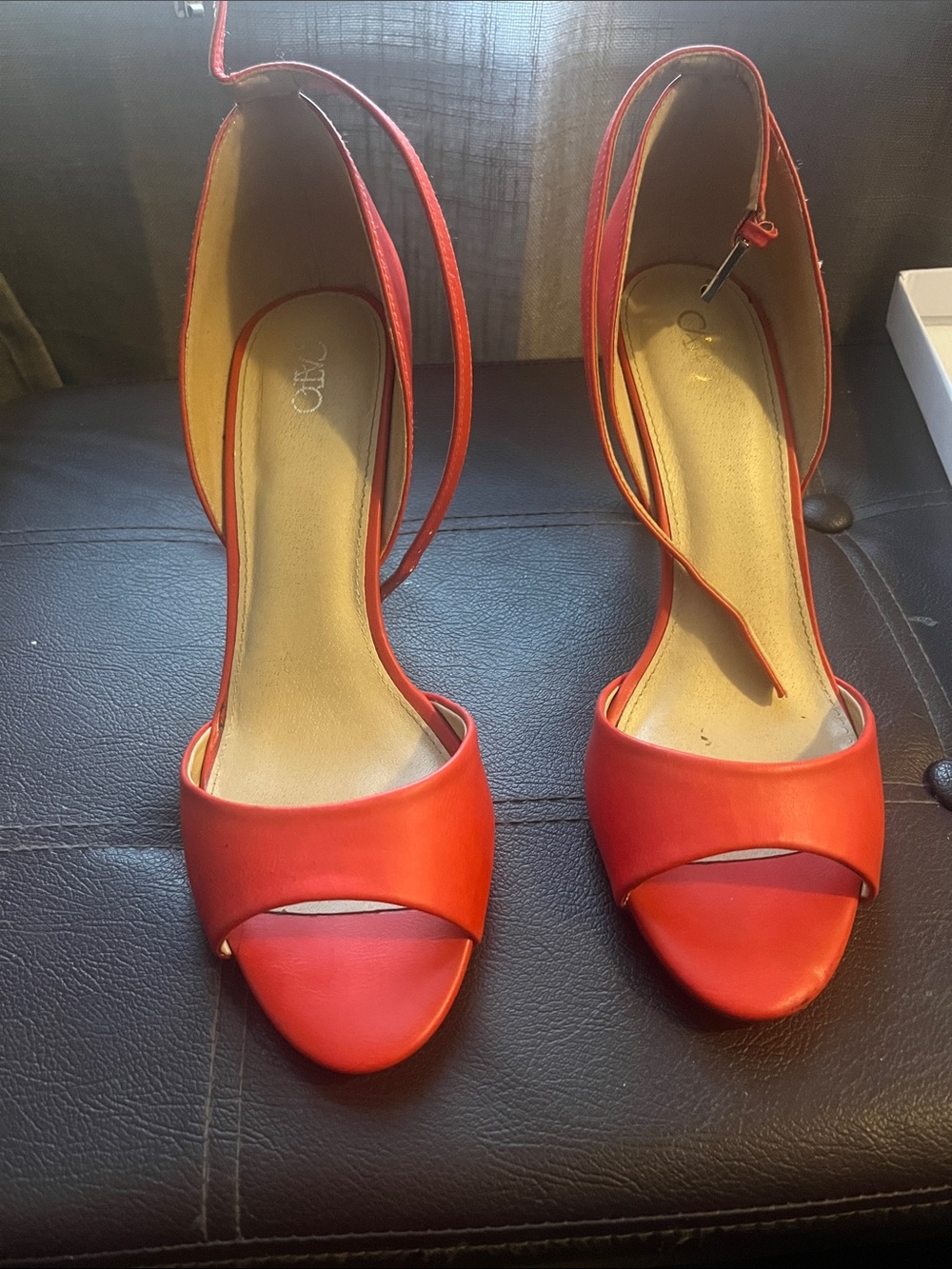 Cato ORANGE  Open-Toe Ankle Strap Heels